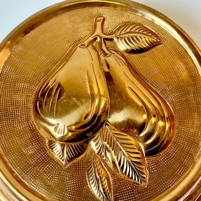 Metal 1950s Vintage Arts & Crafts Farmhouse Boho Chic Pear Copper and Brass Mold For Sale - Image 7 of 11