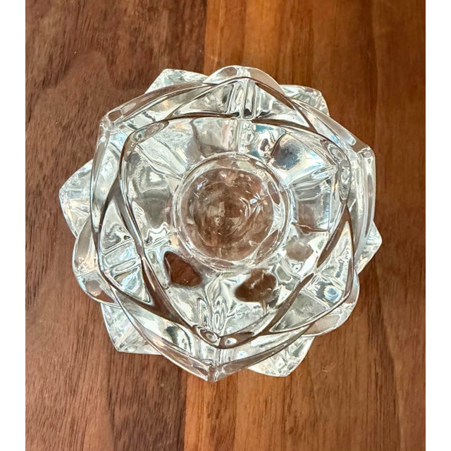 Vintage Gorham Rose Petal Full Lead Crystal Candlestick, West Germany-Original Box For Sale - Image 10 of 12