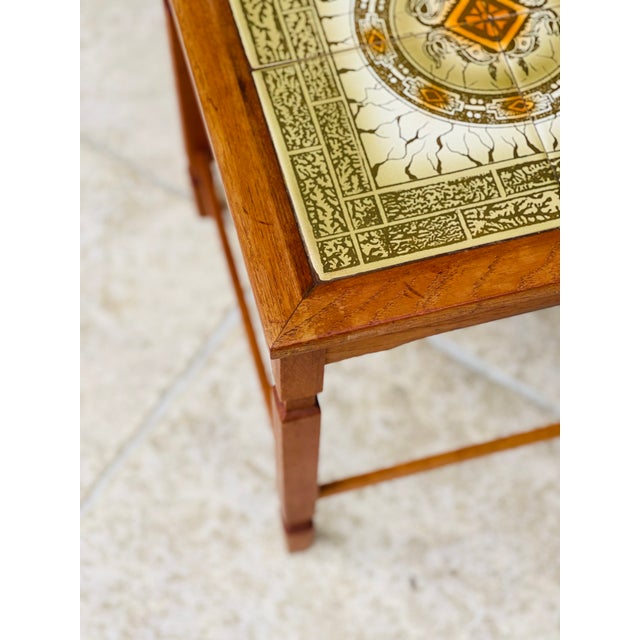 Danish Teak and Ceramic Nesting Tables, 1960s, Set of 3 For Sale - Image 10 of 11