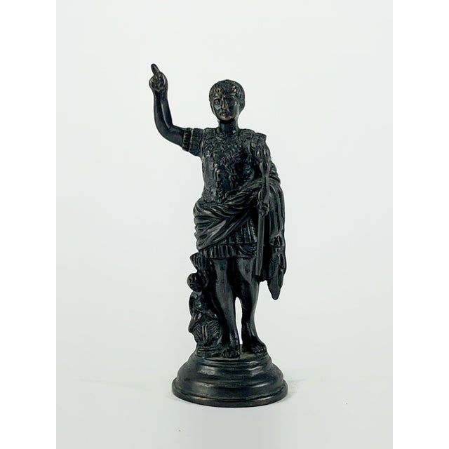 Bronze Vintage Italian Grand Tour Statuette of the Emperor Augustus of Prima Porta For Sale - Image 8 of 11