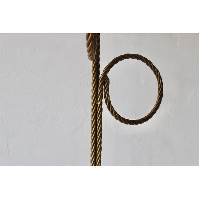 Metal Freestanding Gold Finish Twisted Rope Hoops Towel Rack Vintage Hollywood Regency For Sale - Image 7 of 15