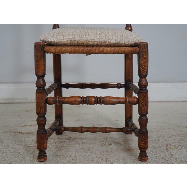 Vintage Parquetry French Provincial Oak Dining Table & 6 Chairs For Sale - Image 14 of 18