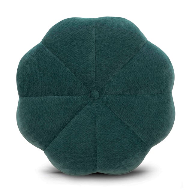 Boho Chic Fleur Peacock Storage Ottoman For Sale - Image 3 of 5