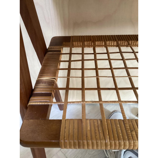 Danish Small Side Table Drawers in Teak Rattan, 1950s For Sale - Image 6 of 9