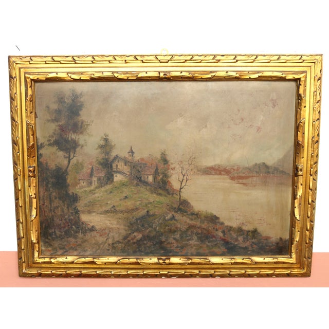 Mancini, Landscape View, Oil Painting on Hardboard, 1890s-1910s For Sale - Image 7 of 13