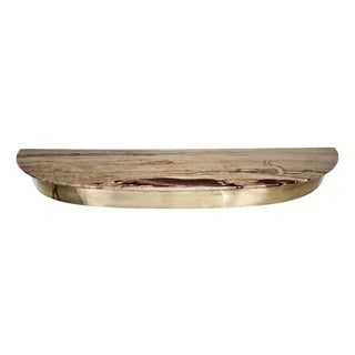 Italian Onyx and Brass Console Table, 1950s For Sale