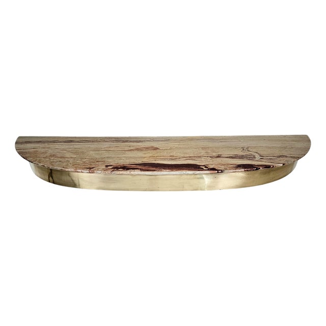 Italian Onyx and Brass Console Table, 1950s For Sale