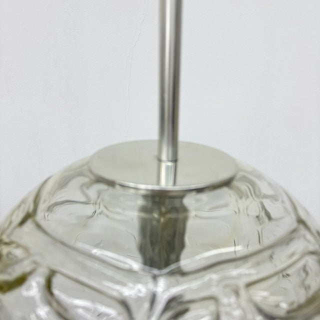 Silver Vintage Glass Hanging Lamp from Doria Leuchten, 1970s For Sale - Image 8 of 18