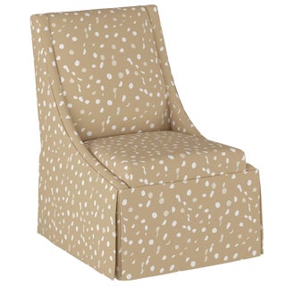 Skirted Accent Chair in Camel Dot by Angela Chrusciaki Blehm for Chairish