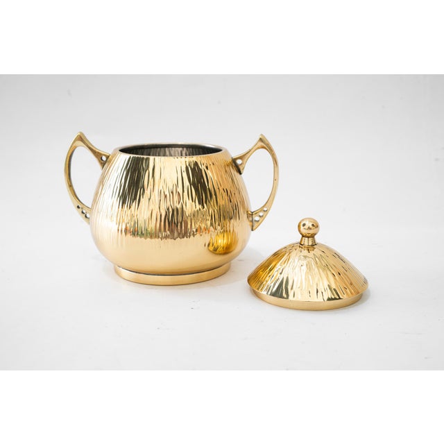 Metal Art Deco Hammered Sugar Bowl, Vienna, Austria, 1920s For Sale - Image 7 of 11