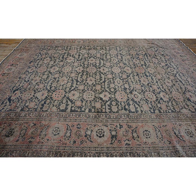 Charming Decorative Antique Persian Malayer Rug in a Floral Pattern With Gray Background For Sale - Image 9 of 11