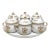 Mid 20th Century Richard Ginori Porcelain Pot De Creme & Tray Set Italian Dessert Cups Gold - Set of 7 For Sale
