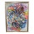 Alexandre Istrati "Composition Bleu Rouge", Original Oil Abstract Painting, 1989 For Sale