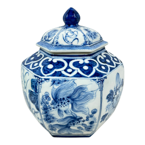 Vintage Blue & White Ginger Jar