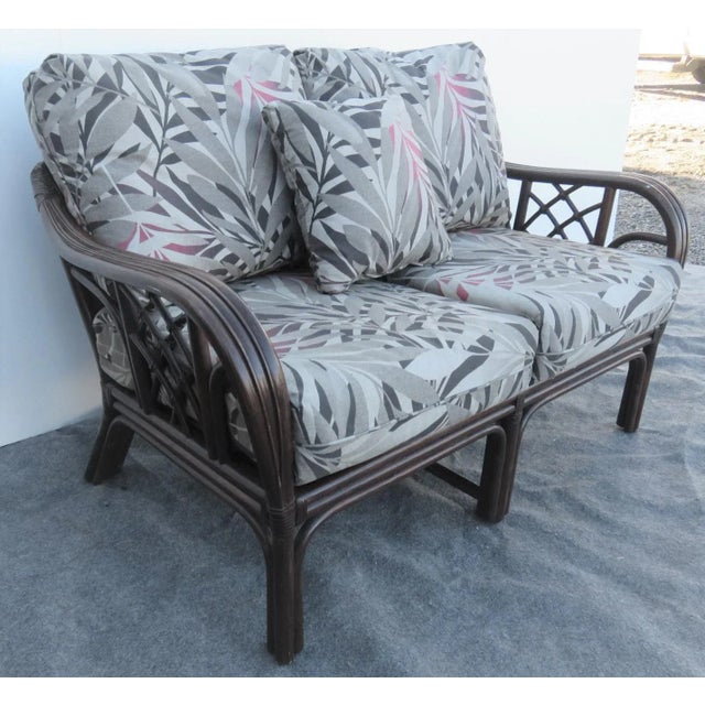 Late 20th Century MidCentury Style Rattan Loveseat Chairish