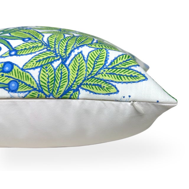 Thibaut Protea Floral Pillow Cover in Green and Blue, 20x20 Pillow For Sale - Image 4 of 4