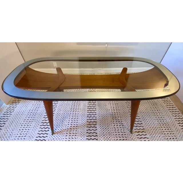 Brown Important Italian Mid-Century Dining Table With 6 Chairs Attributed to Paolo Buffa For Sale - Image 8 of 17