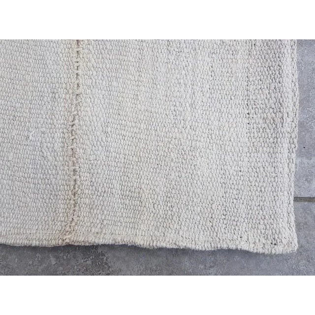 1960s Vintage White Mini Runner Rug For Sale - Image 6 of 11