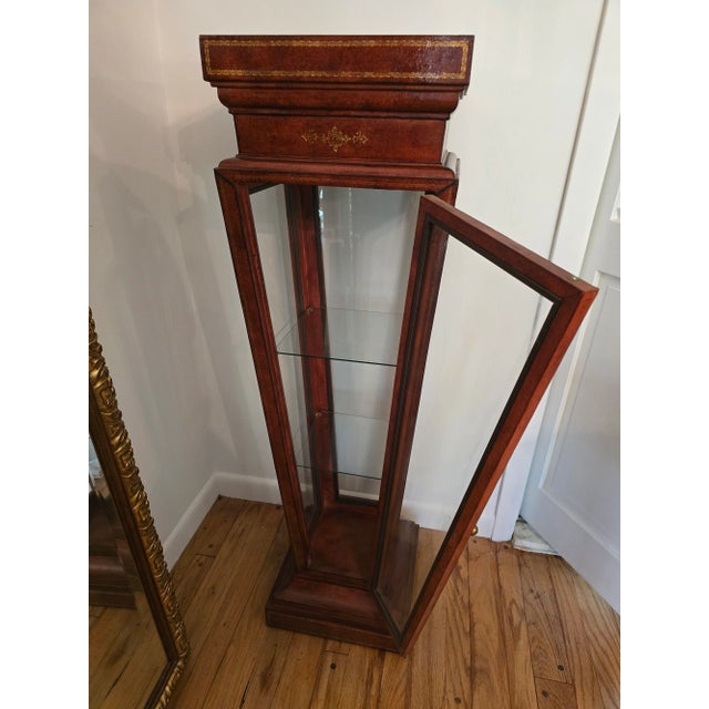 Vintage Jacques Adnet Style Leather Bound Pedestal For Sale In Boston - Image 6 of 10