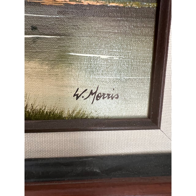 Traditional Late 19th Century Beautiful Landscape Oil Painting by W. Morris Framed For Sale - Image 3 of 10