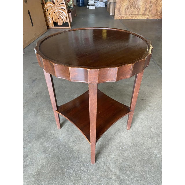 1950s Art Deco Round Smoking Side Two-Tier Table With Bottle Cap Top For Sale - Image 5 of 8