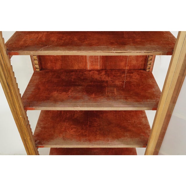 Wood Vintage European Beveled Glass Wood Vitrine For Sale - Image 7 of 16