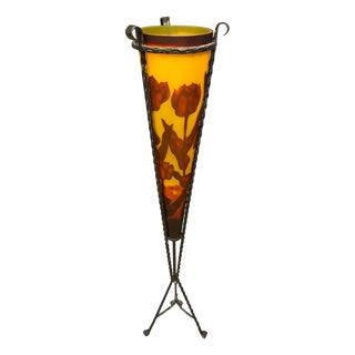 Large Glass Paste Lamp in the style of Majorelle and Muller, 1960s For Sale