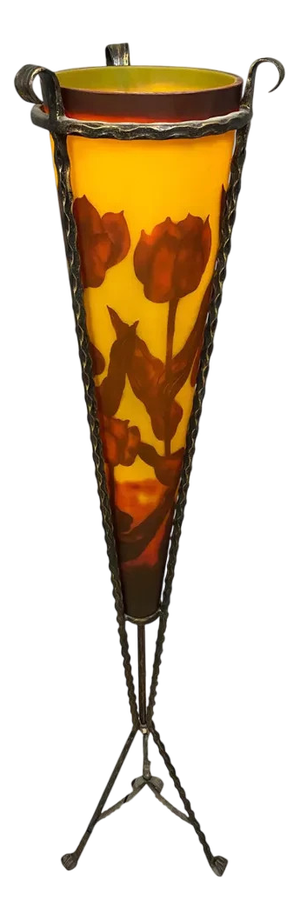 Large Glass Paste Lamp in the style of Majorelle and Muller, 1960s