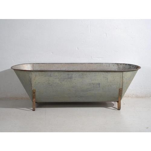 Antique Zinc Tub, 1900s For Sale - Image 5 of 9