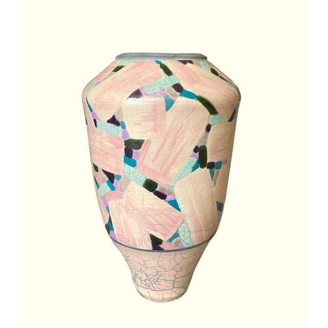 Postmodern Studio Pottery Raku Vase by Amadio Smith, 1980's For Sale - Image 4 of 9