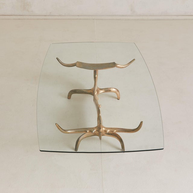 Modern Rare Sculptural Bronze Coffee Table by Victor Roman, Signed + Numbered, 1970s For Sale - Image 3 of 10