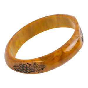 Bakelite Carved Mississippi Swamp Marble Bracelet Bangle