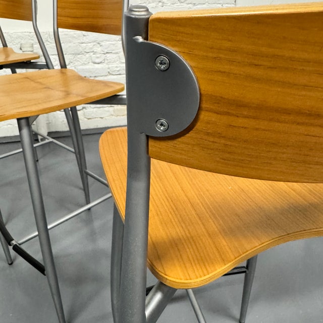 Modern Set of 3 Design Within Reach Italian Altek Sergio Mian Baba Counter Stools For Sale - Image 3 of 9