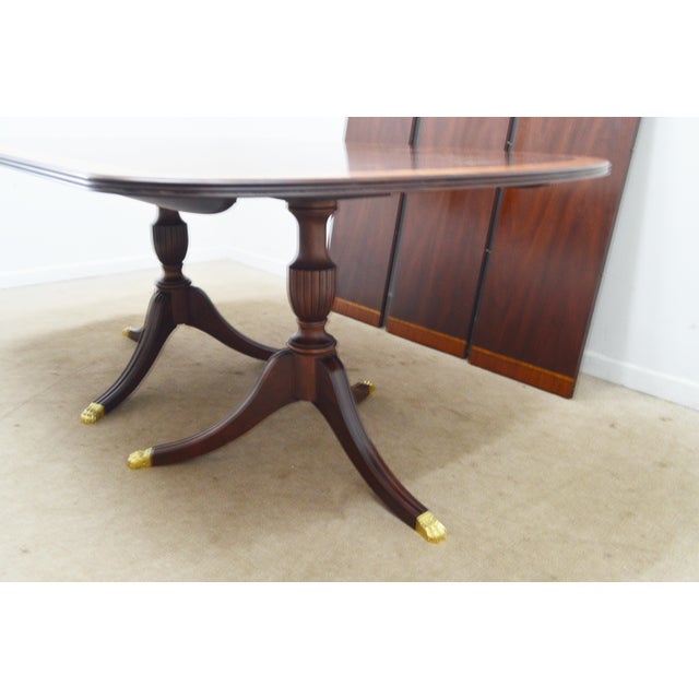 Brown Henkel Harris Mahogany Banded Dining Table For Sale - Image 8 of 17