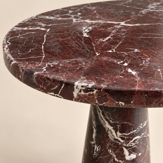 Not Yet Made - Made To Order Rosso Levanto Marble Round Pedestal Table – Luxury Italian Red Marble For Sale - Image 5 of 8