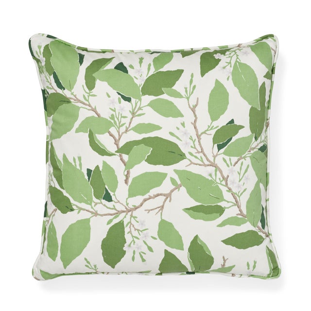 Schumacher Schumacher X Miles Redd Dogwood Leaf Pillow in Ivory For Sale - Image 4 of 5