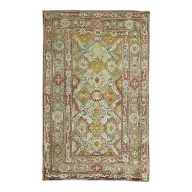 Antique Zabihi Collection Turkish Sivas Accent Size Rug - 4'2" x 6'3" For Sale