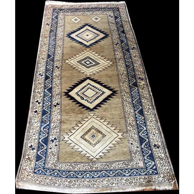 Contemporary Antique Camel Hair Heriz Runner For Sale - Image 3 of 8