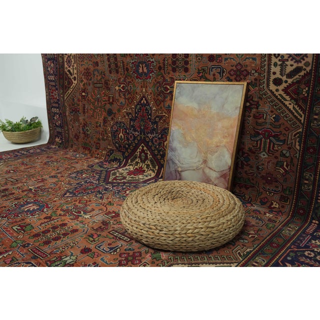 1970s Vintage Persian Handmade Wool 10x13 Orange Area Rug For Sale - Image 11 of 12