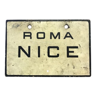 Roma-Nice European Sign For Sale