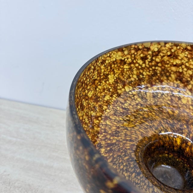 Italian Murano Glass with Brass Centerpiece Bowl, 1970s For Sale - Image 13 of 18