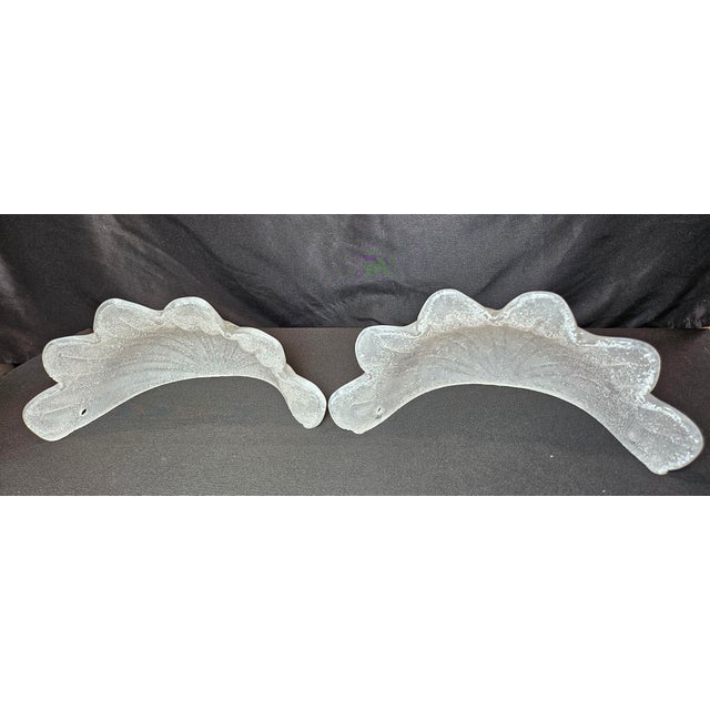 Pair of Vintage Pugeloso Frosted Tulip Murano Sconces For Sale - Image 11 of 11