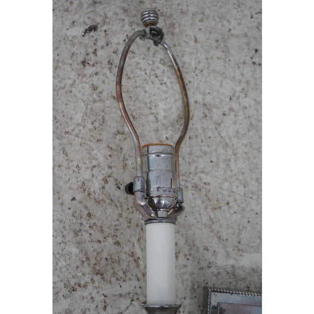 Pair Regency Style Adjustable Arm Chrome Wall Sconces For Sale - Image 4 of 10