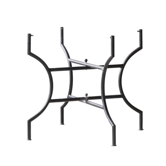 Moroccan Matthew Izzo Home 40" Round Unglazed Pink Moroccan Zellige Tile Bistro Table With Iron Base For Sale - Image 3 of 4