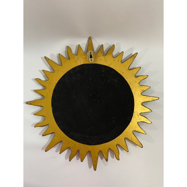 Vintage 1960s French Style 16.5" Gilded Sunburst Wall Mirror For Sale - Image 13 of 17