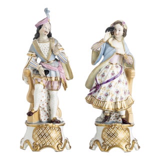 19th Century Vieux Paris Porcelain Gallant Figures, Set of 2 For Sale