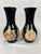 Mid 20th Century Pair, Vintage Black Onyx & Marble Inset Vases For Sale - Image 5 of 6