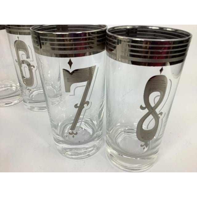 Glass Vintage Drinks by the Numbers Highball Glasses - Set of 8 Numbered Glasses For Sale - Image 7 of 8