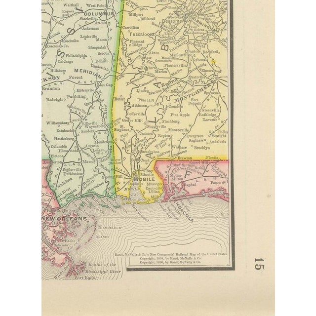 Antique Map of the Central United States with Chicago to Denver by Ran McNally, 1899 For Sale - Image 9 of 12