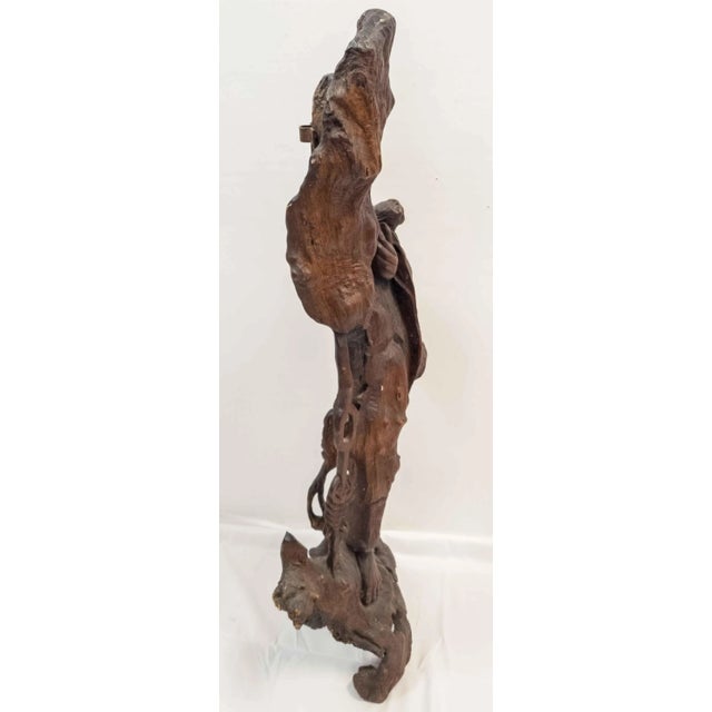 Wood Large Chinese or Japanese Carved Rootwood Sculpture For Sale - Image 7 of 13